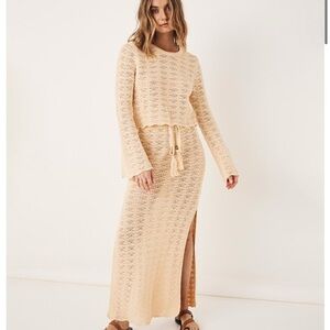 Spell road to paradise knit skirt in wheat